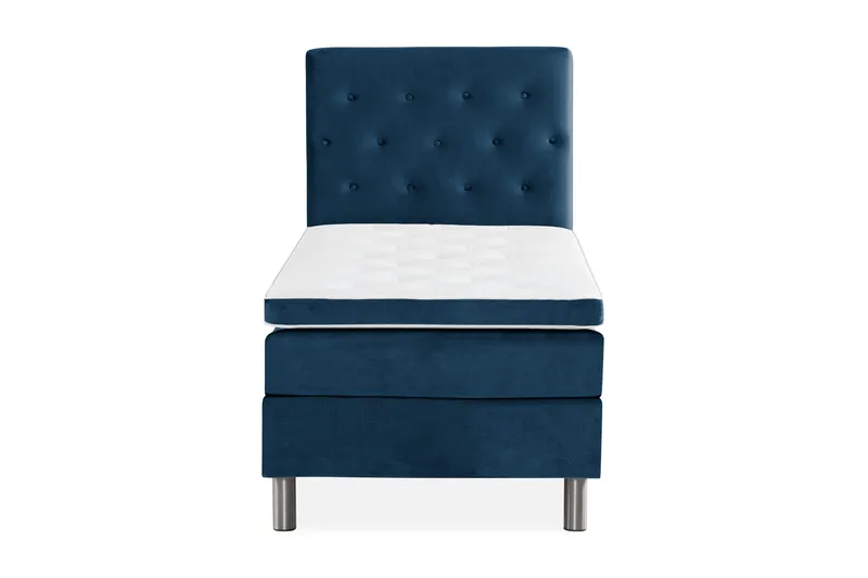 Ella Sängpaket 90x200 cm Knapp Gavel, Mörkblå/Sammet