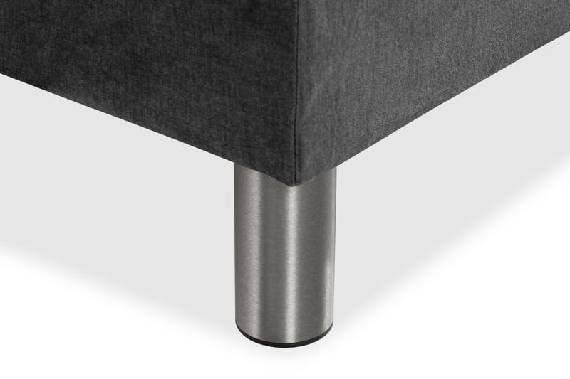 Ella Sängpaket 90x200 cm Knapp Gavel - Mörkgrå/Sammet - Möbler - Sovrum - Sängar - Kontinentalsängar