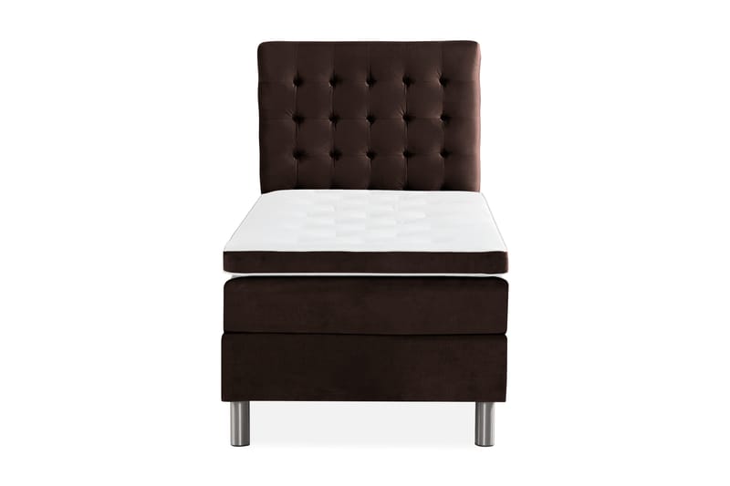 Ella Sängpaket 90x200 cm Rutig Gavel - Brun/Sammet - Möbler - Sovrum - Sängar - Kontinentalsängar