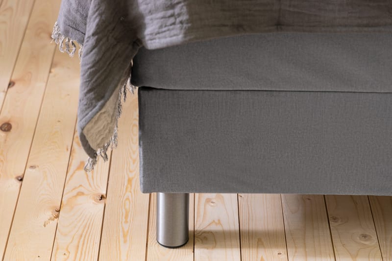 Ella Sängpaket 90x200 cm Rutig Gavel - Ljusgrå/Sammet - Möbler - Sovrum - Sängar - Kontinentalsängar