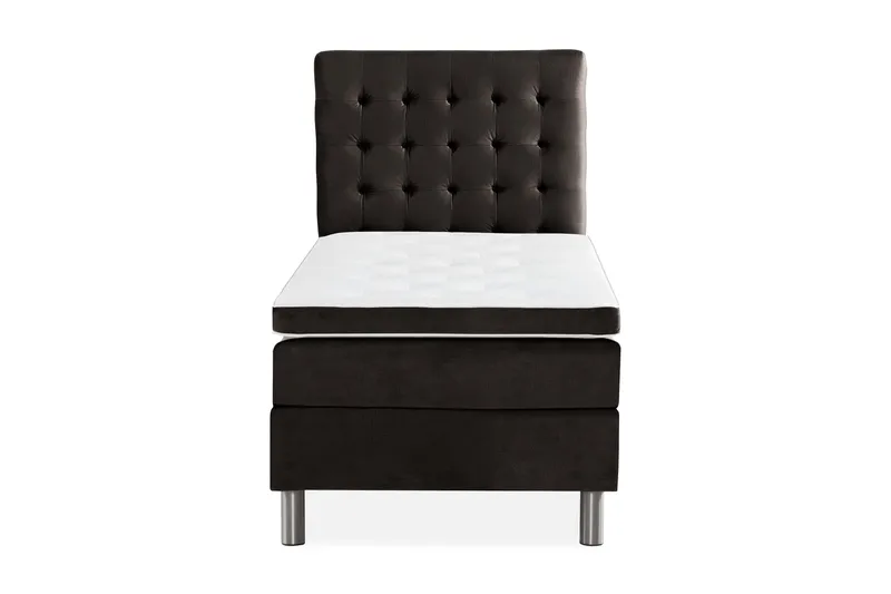 Ella Sängpaket 90x200 cm Rutig Gavel - Mörkgrå/Sammet - Möbler - Sovrum - Sängar - Kontinentalsängar