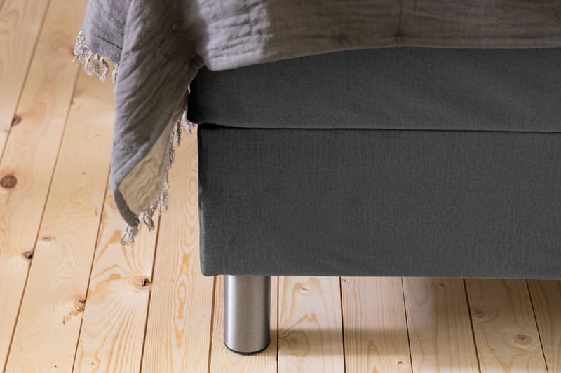 Ella Sängpaket 90x200 cm Rutig Gavel - Mörkgrå/Sammet - Möbler - Sovrum - Sängar - Kontinentalsängar
