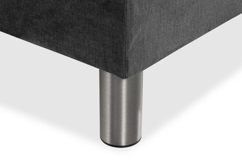 Ella Sängpaket 90x200 cm Rutig Gavel - Mörkgrå/Sammet - Möbler - Sovrum - Sängar - Kontinentalsängar
