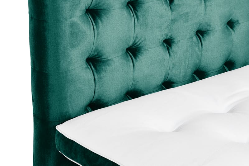 Ella Sängpaket 90x200 cm Rutig Gavel - Mörkgrön/Sammet - Möbler - Sovrum - Sängar - Kontinentalsängar