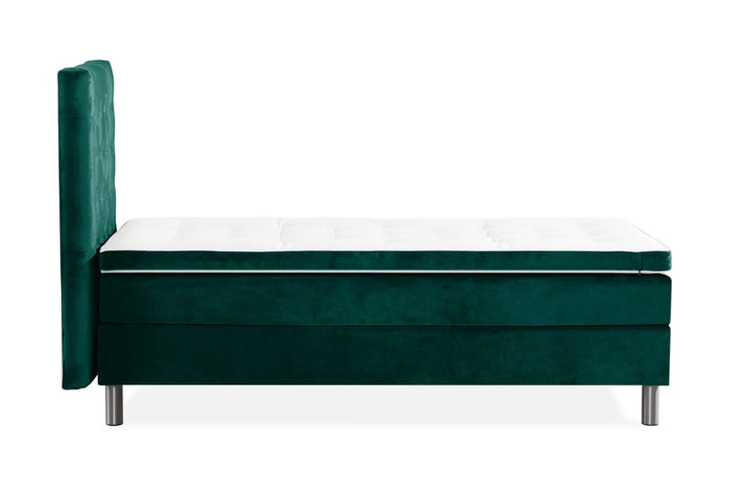 Ella Sängpaket 90x200 cm Rutig Gavel - Mörkgrön/Sammet - Möbler - Sovrum - Sängar - Kontinentalsängar