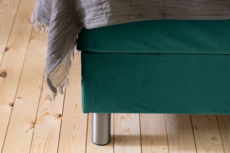 Ella Sängpaket 90x200 cm Rutig Gavel - Mörkgrön/Sammet - Möbler - Sovrum - Sängar - Kontinentalsängar