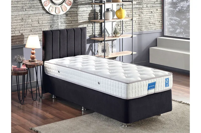 Endulanie Sängram med Sänggavel Singel 100x200 cm, Svart