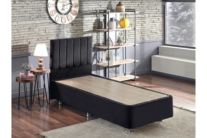 Endulanie Sängram med Sänggavel Singel 120x200 cm - Svart - Möbler - Sovrum - Sängar - Kontinentalsängar