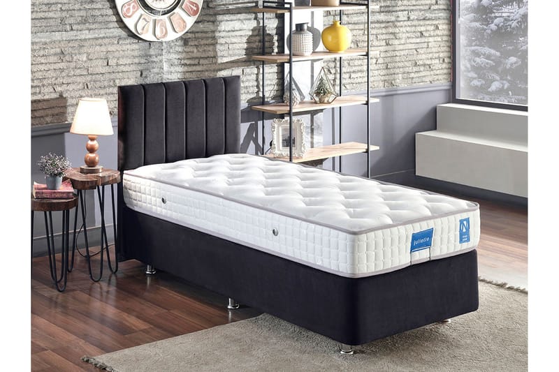 Endulanie Sängram med Sänggavel Singel 90x190 cm, Svart