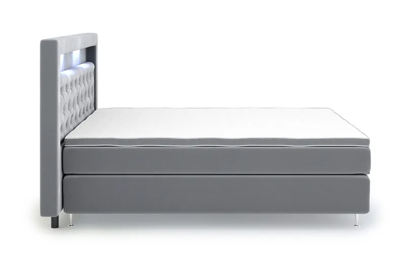 Faylor Lyx Velvet Sängpaket 180x200 - Ljusgrå - Möbler - Sovrum - Sängar - Kontinentalsängar