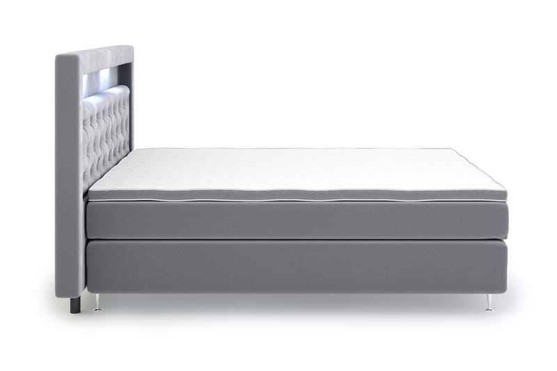 Faylor Lyx Velvet Sängpaket 180x200 - Ljusgrå - Möbler - Sovrum - Sängar - Kontinentalsängar