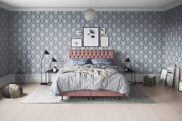 FLORENS Kontinentalsäng 160x200 Fast/Medium Mörkrosa (+Fler