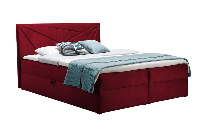 Frusci Sängpaket – Kontinentalsäng 120x200 cm med Sänggavel + Bäddmadrass med Fasthetsgrad Medium, Röd