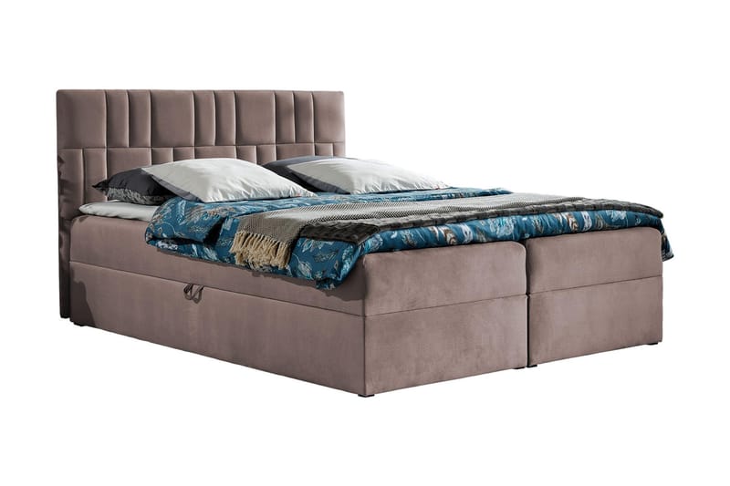Frusci Sängpaket – Kontinentalsäng 120x200 cm med Sänggavel + Bäddmadrass med Fasthetsgrad Medium, Rosa
