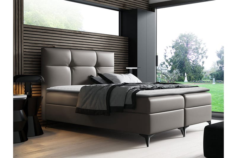 Galtebol Kontinentalsäng 120x200 cm LED-belysning - Grå - Möbler - Sovrum - Sängar - Kontinentalsängar