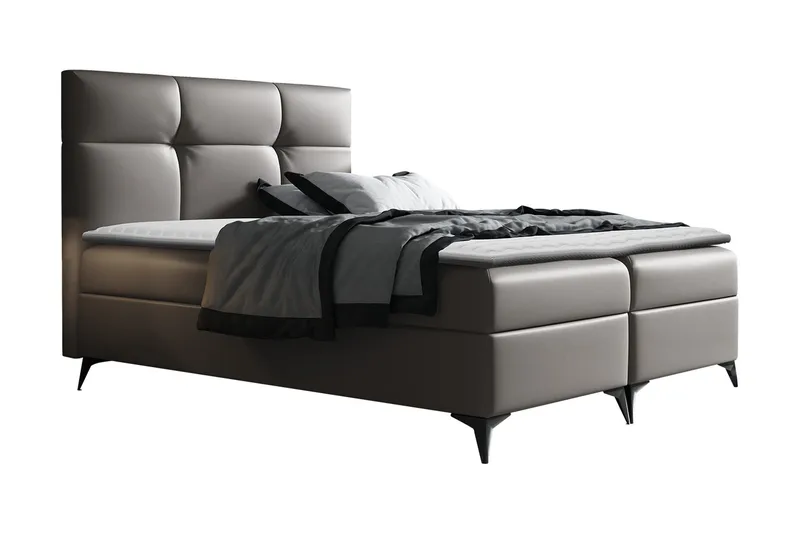 Galtebol Kontinentalsäng 120x200 cm LED-belysning, Grå