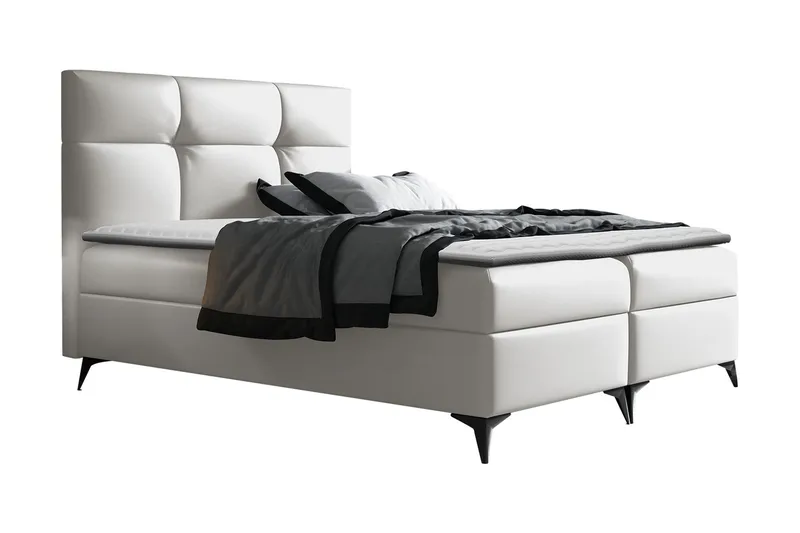 Galtebol Kontinentalsäng 160x200 cm LED-belysning  Vit, Vit