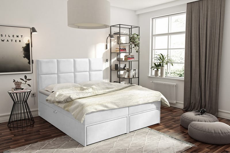 GARDA LUX Kontinentalsäng 140x207 cm Vit - Vit - Möbler - Sovrum - Sängar - Kontinentalsängar