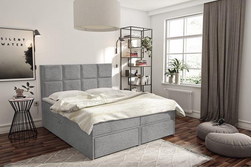 GARDA LUX Kontinentalsäng 160x207 cm Grå - Grå - Möbler - Sovrum - Sängar - Kontinentalsängar