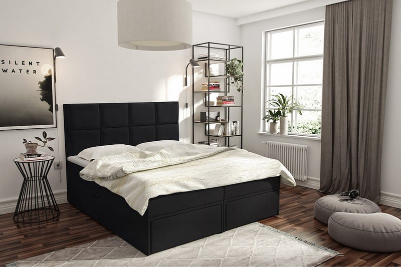 GARDA LUX Kontinentalsäng 160x207 cm Svart - Svart - Möbler - Sovrum - Sängar - Kontinentalsängar