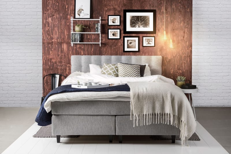 Grand 160 Kontinentalsäng - Grå - Möbler - Sovrum - Sängar - Kontinentalsängar