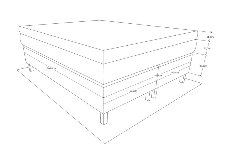 Grand Kontinentalsäng Komplett Sängpaket 180x200 cm - Svart - Möbler - Sovrum - Sängar - Kontinentalsängar