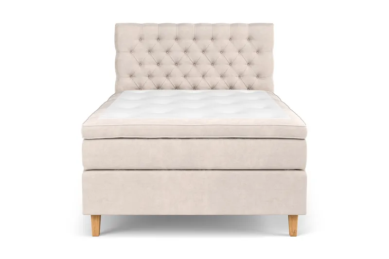 GRAND XL Kontinentalsäng 120x200 cm Beige Sammet - Möbler - Sovrum - Sängar - Kontinentalsängar