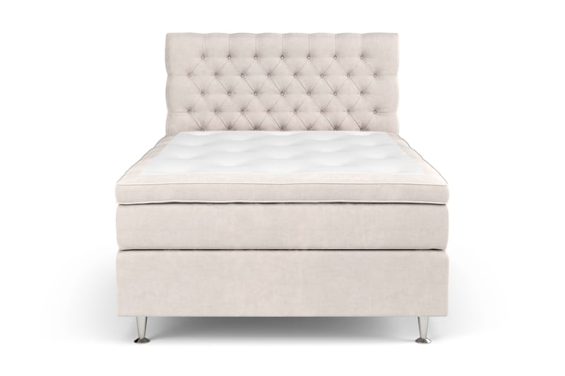 GRAND XL Kontinentalsäng 120x200 cm Beige Sammet - Möbler - Sovrum - Sängar - Kontinentalsängar