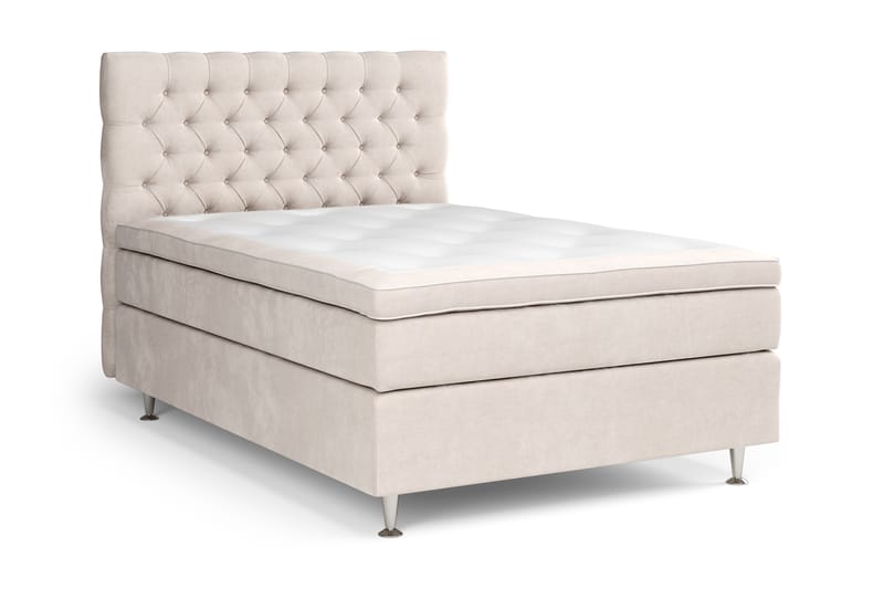 GRAND XL Kontinentalsäng 120x200 cm Beige Sammet - Möbler - Sovrum - Sängar - Kontinentalsängar