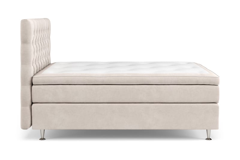 GRAND XL Kontinentalsäng 120x200 cm Beige Sammet - Möbler - Sovrum - Sängar - Kontinentalsängar