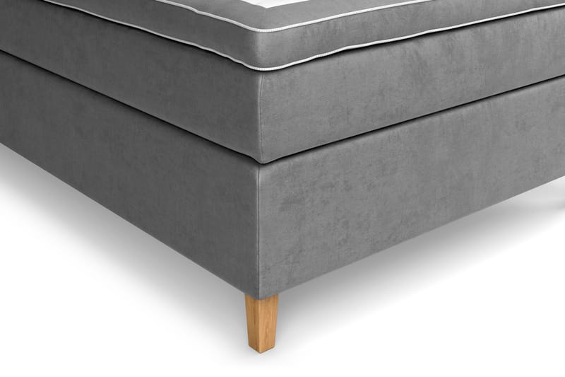 GRAND XL Kontinentalsäng 120x200 cm Grå Sammet - Möbler - Sovrum - Sängar - Komplett Sängpaket