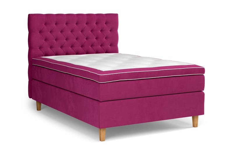 GRAND XL Kontinentalsäng 120x200 cm Rosa Sammet - Komplett Sängpaket - Kontinentalsängar