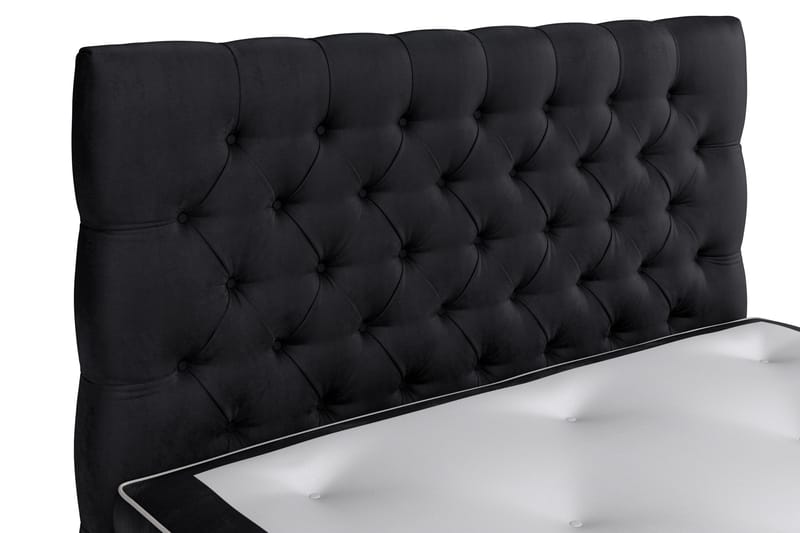 GRAND XL Kontinentalsäng 120x200 cm Svart Sammet - Möbler - Sovrum - Sängar - Kontinentalsängar