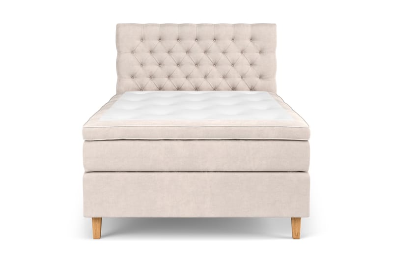 GRAND XL Kontinentalsäng 140x200 cm Beige Sammet - Möbler - Sovrum - Sängar - Kontinentalsängar