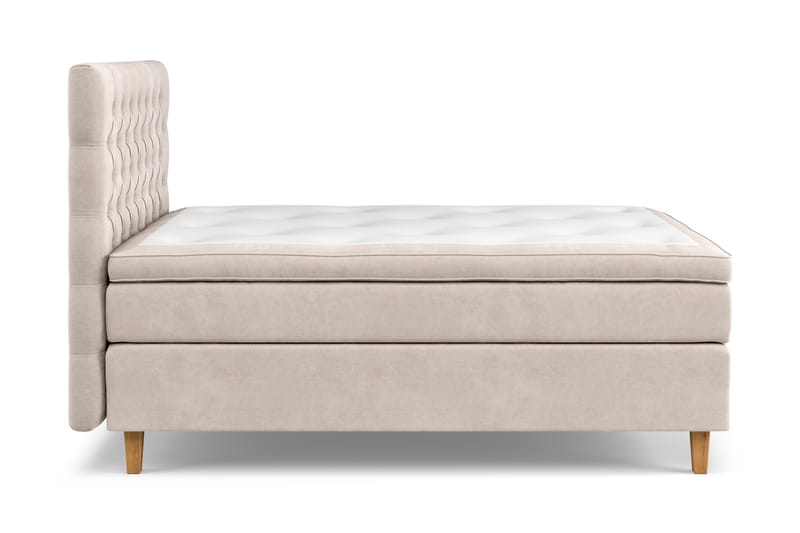 GRAND XL Kontinentalsäng 140x200 cm Beige Sammet - Möbler - Sovrum - Sängar - Kontinentalsängar