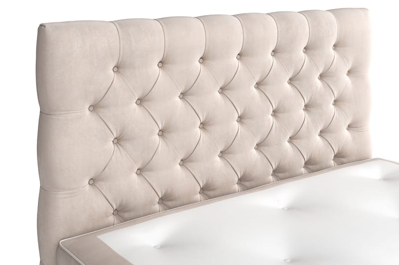 GRAND XL Kontinentalsäng 140x200 cm Beige Sammet - Möbler - Sovrum - Sängar - Kontinentalsängar
