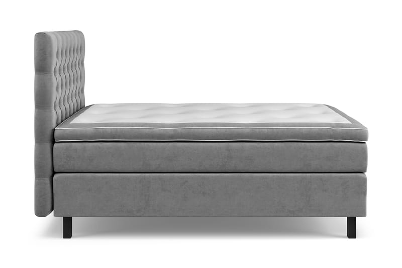 GRAND XL Kontinentalsäng 140x200 cm Grå Sammet - Möbler - Sovrum - Sängar - Komplett Sängpaket
