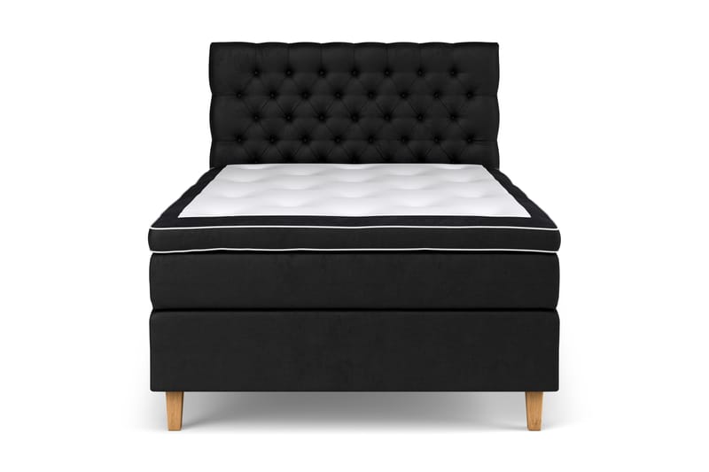 GRAND XL Kontinentalsäng 140x200 cm Svart Sammet - Möbler - Sovrum - Sängar - Kontinentalsängar