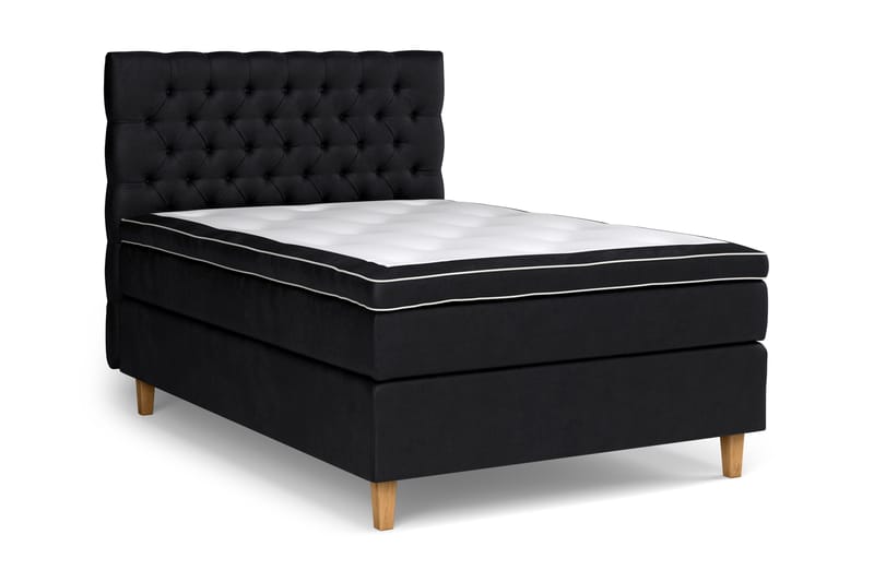 GRAND XL Kontinentalsäng 140x200 cm Svart Sammet - Möbler - Sovrum - Sängar - Kontinentalsängar