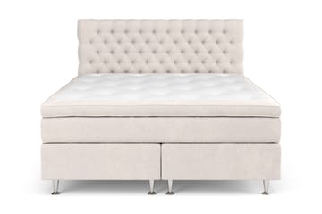 GRAND XL Kontinentalsäng 160x200 cm Beige Sammet