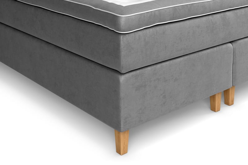 GRAND XL Kontinentalsäng 160x200 cm Grå Sammet - Möbler - Sovrum - Sängar - Kontinentalsängar