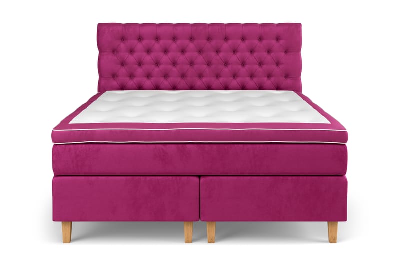 GRAND XL Kontinentalsäng 160x200 cm Rosa Sammet - Möbler - Sovrum - Sängar - Kontinentalsängar