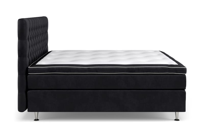 GRAND XL Kontinentalsäng 160x200 cm Svart Sammet - Möbler - Sovrum - Sängar - Kontinentalsängar