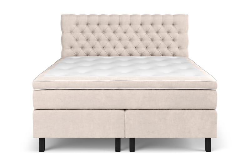 GRAND XL Kontinentalsäng 180x200 cm Beige Sammet - Möbler - Sovrum - Sängar - Komplett Sängpaket