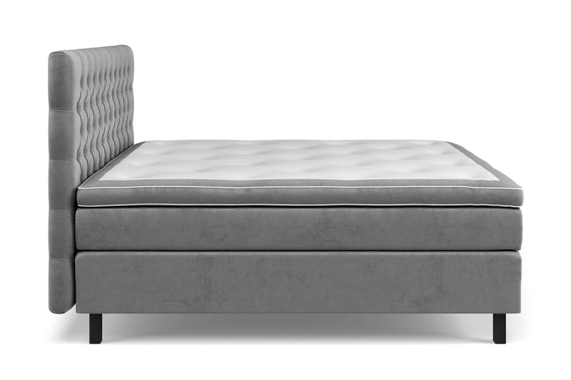 GRAND XL Kontinentalsäng 180x200 cm Grå Sammet - Möbler - Sovrum - Sängar - Komplett Sängpaket