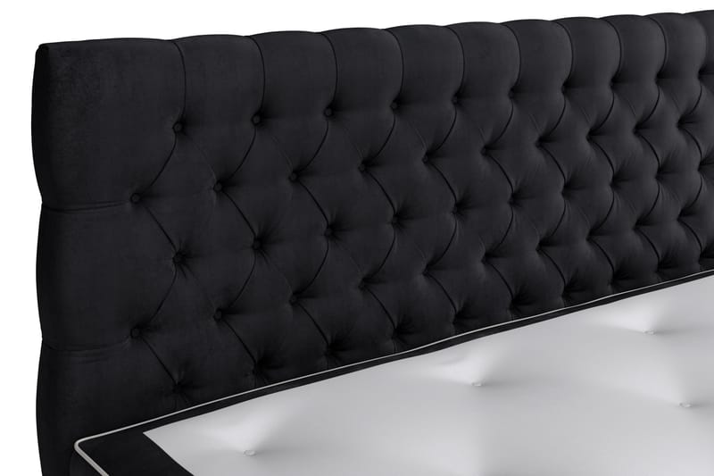GRAND XL Kontinentalsäng 180x200 cm Svart Sammet - Möbler - Sovrum - Sängar - Kontinentalsängar