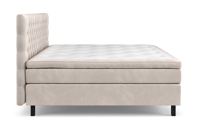 GRAND XL Kontinentalsäng 210x210 cm Beige Sammet - Möbler - Sovrum - Sängar - Kontinentalsängar