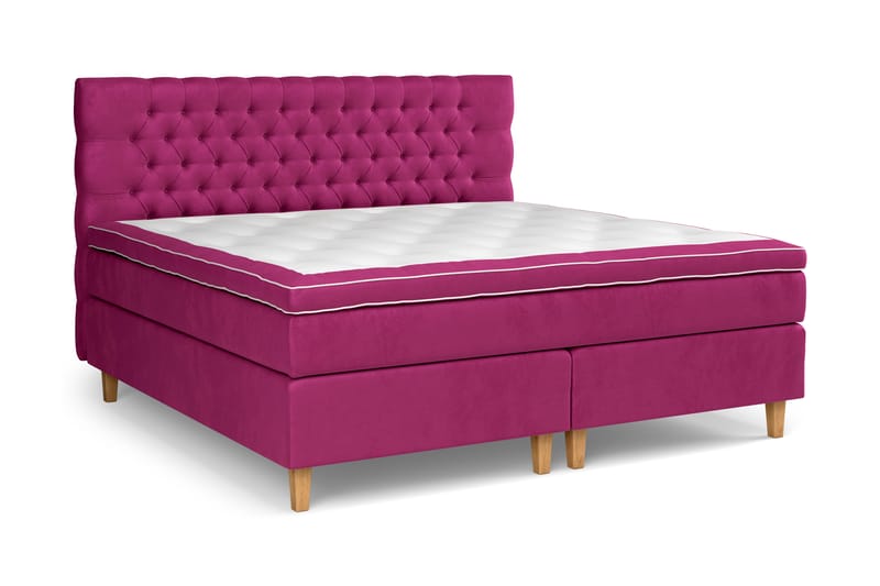 GRAND XL Kontinentalsäng 210x210 cm Rosa Sammet - Möbler - Sovrum - Sängar - Kontinentalsängar