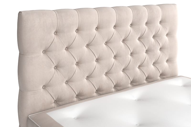 GRAND XL Sängpaket 120x200 cm Beige Sammet - Möbler - Sovrum - Sängar - Kontinentalsängar