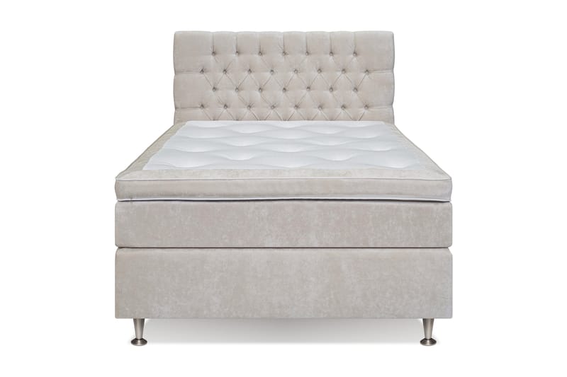 GRAND XL Sängpaket 120x200 cm Beige Sammet - Möbler - Sovrum - Sängar - Kontinentalsängar